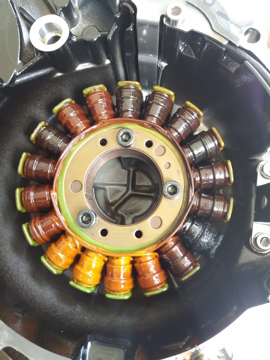 Burnt out stator Electrical, Lighting, Battery and Wiring Street Triple